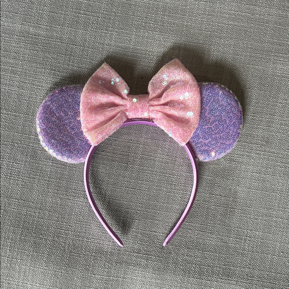 Pink and Purple Sequin Minnie Mouse Ears Headband